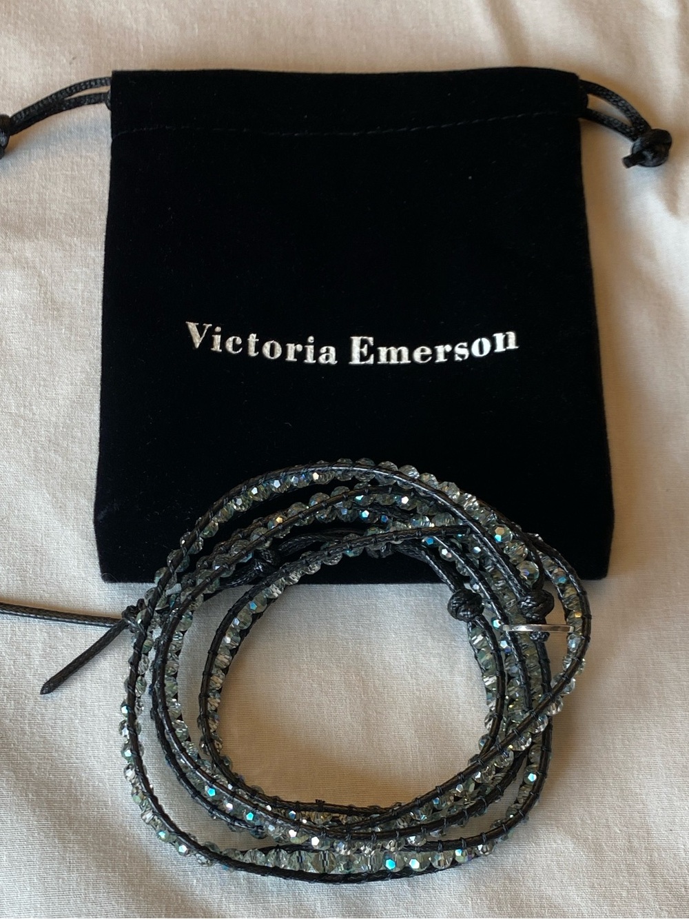 NWOT Victoria Emerson 5-Layer Wrap Iridescent Crystal Bracelet - RETIRED!